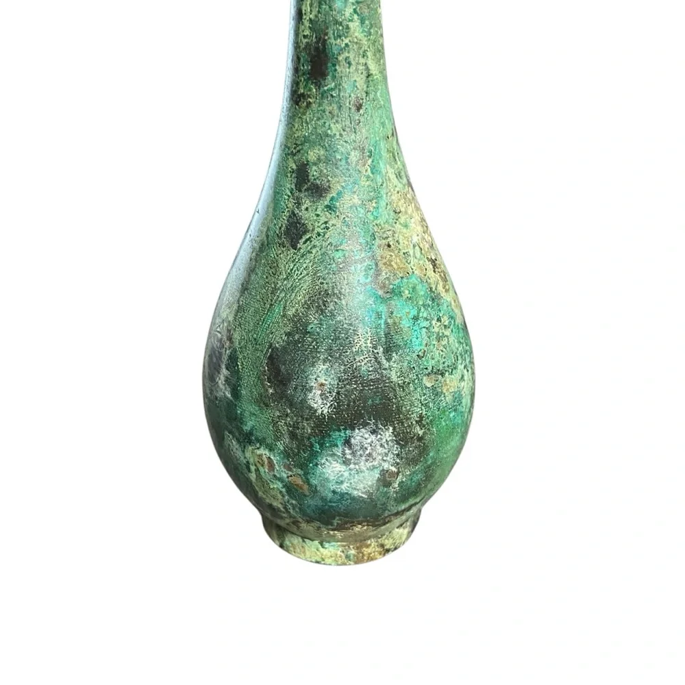 Antique Japanese Bronze Soliflor Vase Amazing Patina